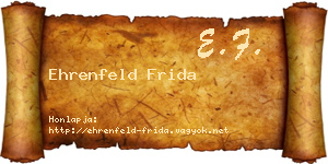 Ehrenfeld Frida névjegykártya